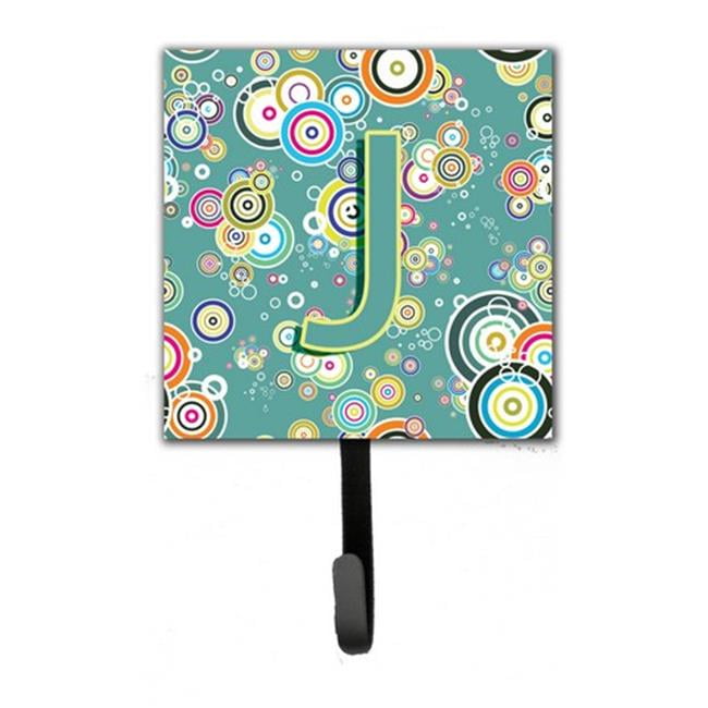 Small Carolines Treasures CJ2015-JSH4 Letter J Circle Teal Initial Alphabet Leash or Key Holder Multicolor