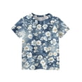 thumbnail image 3 of Grblisyd Girls Shirts Kids Cute Daisy Print Summer Tops Casual Loose Short Sleeve Crewneck Tees 10-12 Years, 3 of 4