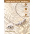 thumbnail image 5 of KeyStyle Zircon Cross Necklace for Women Dainty Sidways Cross Pendant Faith Jewelry Christian Christmas Graduation Gifts, 5 of 10