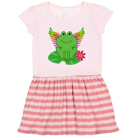 

Inktastic Frog Lily Pad Wings Gift Toddler Girl Dress