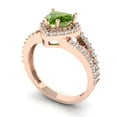 thumbnail image 2 of 1.49 ct Heart Cut Natural Peridot Halo Engagement Ring for Women in 14K Rose Gold, 2 of 5