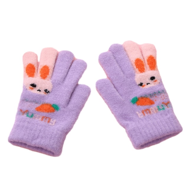 Guantes para niños Guantes de dedos completos Guantes de punto cálidos Manoplas de invierno para niños y niñas866