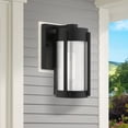 thumbnail image 3 of 22380-04-Livex Lighting-Sheridan - One Light Outdoor Wall Lantern Black/Brushed Nickel Finish with, 3 of 9