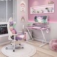 thumbnail image 2 of Carbon Computer Gaming Desk with Shelving, Pink, 2 of 5