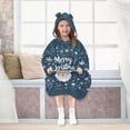 thumbnail image 7 of FORMRS Wearable Blanket Hoodie with Sleeves for Kids Cozy Flannel Sweatshirt, Christmas Santa, 7 of 7