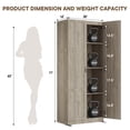 thumbnail image 2 of Gianna 71 inch Wooden Storage Cabinet, Freestanding Cupboard, 4-Tier Home Organizer for Kitchen, Living Room, Bedroom，Gray, 2 of 7