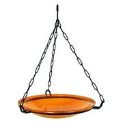 ACHLA Designs Hanging Crackle Glass Birdbath Bowl - Mandarin
