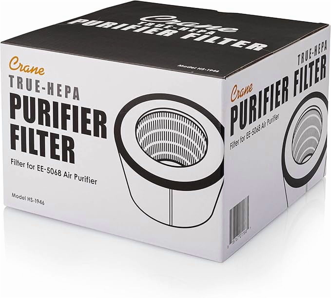 Crane Genuine Air Purifier Replacement Filter For Model EE-5068, HS-1946 HEPA Air Filter Replacement, Pack Of 1, 3-Stage Filtration For Better Indoor Air Quality
