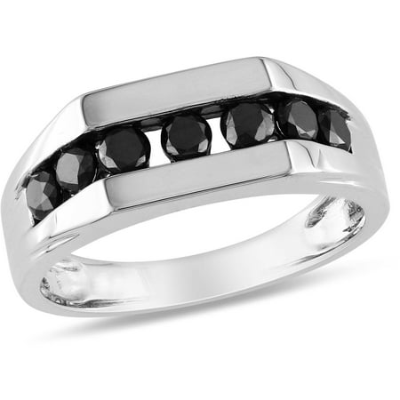 1 Carat T.W. Black Diamond Sterling Silver Men's Ring