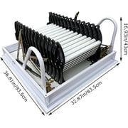Telescoping Attic Pull Down Ceiling Ladder Folding Loft Stairs 31.5*35.4 Black and White 13 Steps