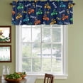 thumbnail image 3 of 2 Pack Valances for Window, Cartoon Tractor Short Curtains for Kitchen Bedroom Living Room, Cute Beep Car Digger Shovel Truck Navy Blue Rod Pocket Small Window Treatment Valance Drapes 54 x 18 Inch, 3 of 8