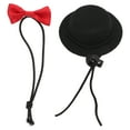 thumbnail image 2 of Conjunto de sombrero y pajarita para hámster, ajustable y cómodo, ideal para conejos, hámsteres y cobayas (sombrero negro y pajarita roja)., 2 of 14