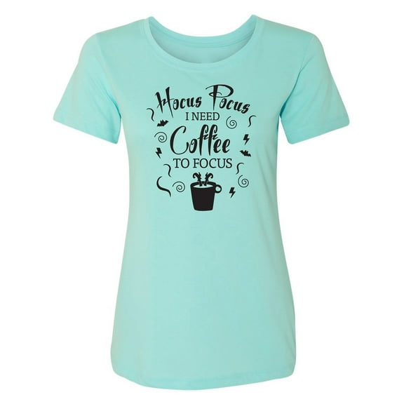 Hocus Pocus I Need Coffee Womens crewneck tee