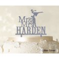 thumbnail image 1 of Personalized Mr & Mrs Couple Cake Topper Personalized Glitter Cake Topper Color Option Available 5-7 Inches Wide, 1 of 1