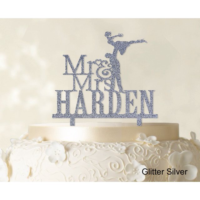 Personalized Mr & Mrs Couple Cake Topper Personalized Glitter Cake Topper Color Option Available 5-7 Inches Wide