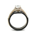 thumbnail image 3 of 1.75 Ct Halo Round Cut Cz Black Stainless Steel Wedding Ring Set Women's Size 7, 3 of 6