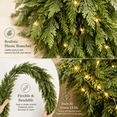 thumbnail image 4 of Christmas Norfolk Garland with LED Light Fork Norfolk Natural Garland Artificial Garland for Christmas Table Fireplace Wall Home Decoration, White, Practical Decorative Piece for Home Office Dining, 4 of 16