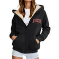 thumbnail image 2 of Brooklyn New York Hoodies for Women Fall Winter Long Sleeve Fleece Lined Zip Up Hooded Sweatshirt Jacket with Pockets, 2 of 6