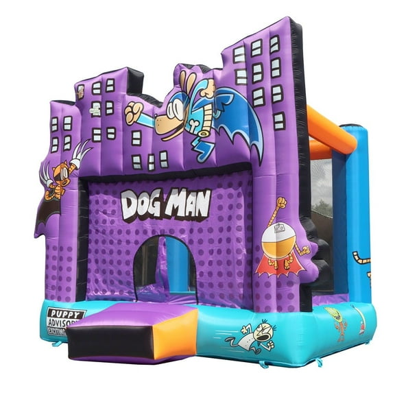 Dog Man Inflatable Bounce House for Kids 3–10 with Blower Included