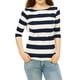 thumbnail image 3 of Disfraz de navidad Camisecon mangas de codo pamujer Camisebásiinformal con cuello de barco y corte ajustado Azul 3XL, 3 of 6