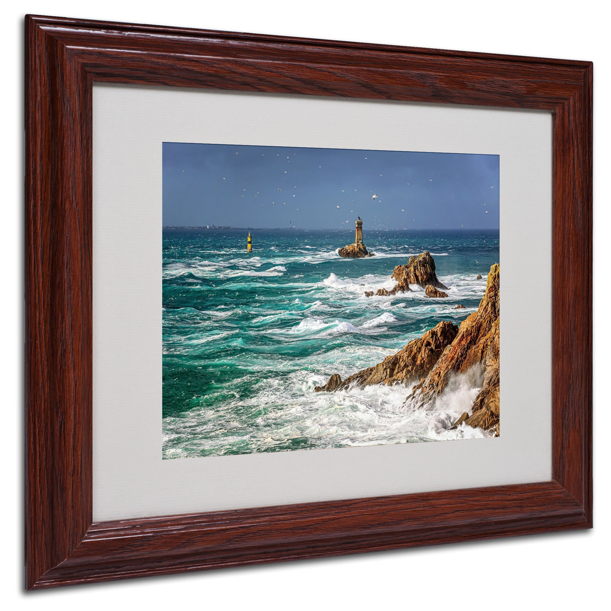 Trademark Fine Art "Storm In Pointe du Raz" Framed Canvas Art by Mathieu Rivrin