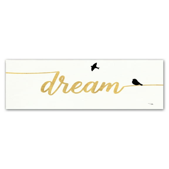 Trademark Fine Art 'Birds on Words III Gold' Canvas Art by Pela