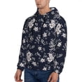 thumbnail image 3 of Naloa Retro Flower Men's Casual Hooded Collar Drawstring Hoodies Pullover Sweatshirts Casual Long Sleeve Shirts-4X-Large, 3 of 7