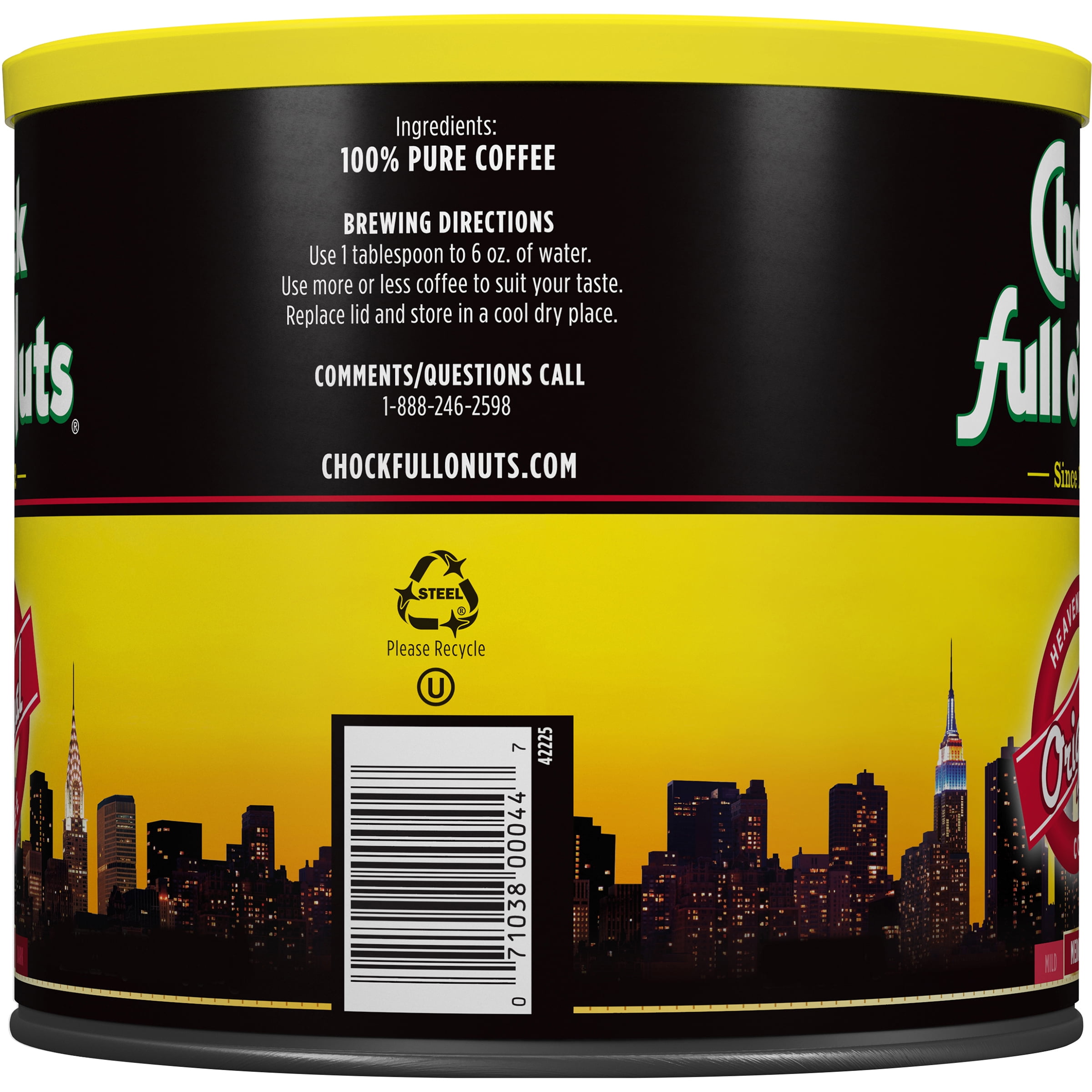 Chock Full o’Nuts® Original Blend Ground Coffee, Medium Roast, 26 Oz. Can