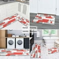 thumbnail image 6 of 2 Piece Grey Red Geometric` Rug Kitchen Rug Set, Decor Kitchen Rugs, Absorbent Non-Slip Washable Floor Mats, Home Indoor Runner Rugs 17"x47"+17"x30", 6 of 7