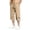Khaki, variant on Mens Baggy Capri Pants 3/4 Below Knee Shorts Wide Leg Drawstring Sweatpants Athletic Long Shorts with Pockets Army Green,4XL