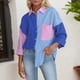 thumbnail image 2 of Camisa holgada de manga larga con bloques de color para mujer, estilo informal, para todas las estaciones, para uso diario, tallas S-XXL, 2 of 4