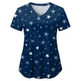 thumbnail image 5 of felwors Scrubs for Women Tops Animal Print Shirt V Neck Cartoon Pattern Short Sleeve Nursing Uniform with Pockets (Dark Blue, XXL), 5 of 5