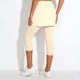thumbnail image 7 of Huowey Women High Waist Capri Skort Stretch Solid Skirted Leggings Wide Elastic Waistband Breathable Athletic Bottoms For Tennis Yoga Workout Walking Casual Summer Pants,Beige,XL, 7 of 7