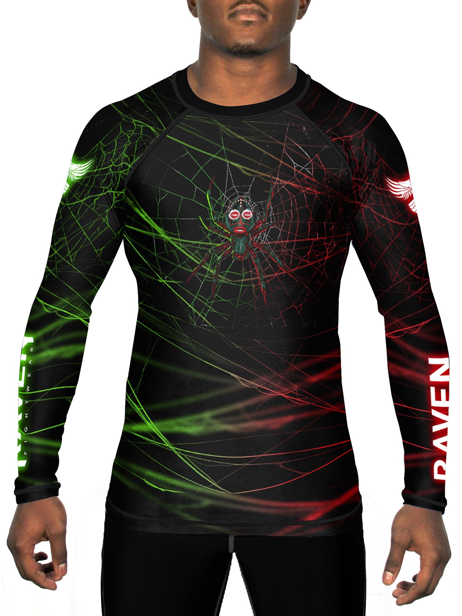 Spider Rash Guard Raven Fightwear Men's Akan Diety Anansi the Spider BJJ Rash Guard MMA ...