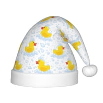 Rateoe Yellow Rubber Duck Santa Hat Confortable Christmas Hat for Christmas Party Favors Fit for Kids