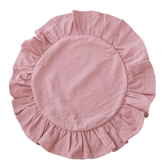 Multiple Size Ruffled Placemat for Round Tables in Elegant Color