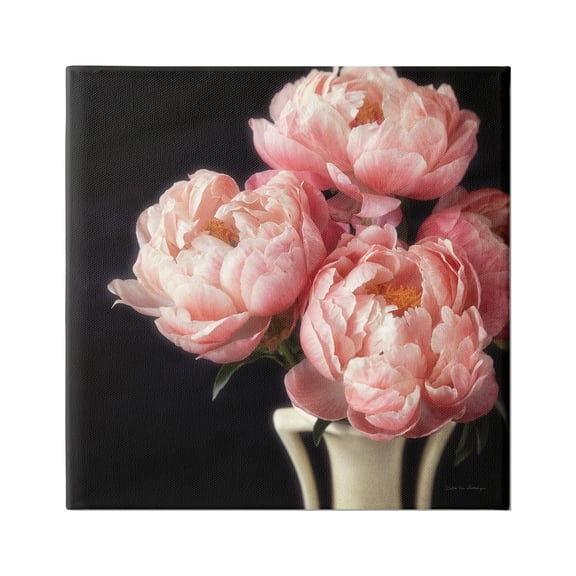 Stupell Industries Three Peonies Photography Botanical & Floral Photography Gallery Wrapped Canvas Art Print Wall Art, 17 x 17