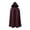 Wine Red, variant on Women Winter Cape Hooded Loose Mid Length Thick Warm Solid Color Casual Sleeveless Keep Warm Wide Open Outdoor Cloak Shawl