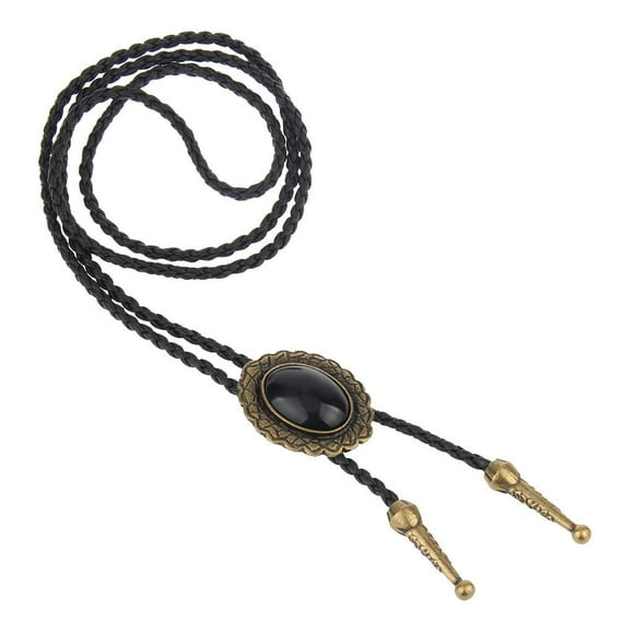 segolike Oval Gemstone Bolo Bola Tie Rodeo Cowboy PU Leather Necktie Antique Bronze