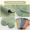 thumbnail image 3 of 6 Pairs Women's Ruffle Ankle Socks, Cute Checkered Striped Frilly Crew Socks, 3 of 7