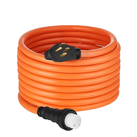 KFFKFF 50A Generator Cord, 75ft, 125/250V RV Power Cable NEMA 14-50P to SS2-50R with Twist Lock, Ergonomic Grip, Durable 6AWG/3 8AWG/1 Construction, Ideal for RVs, Campers, Orange