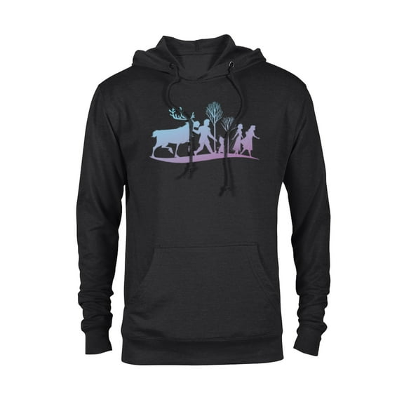 Disney Frozen 2 Characters Gradient Silhouette - Pullover Hoodie for Adults - Customized-Black