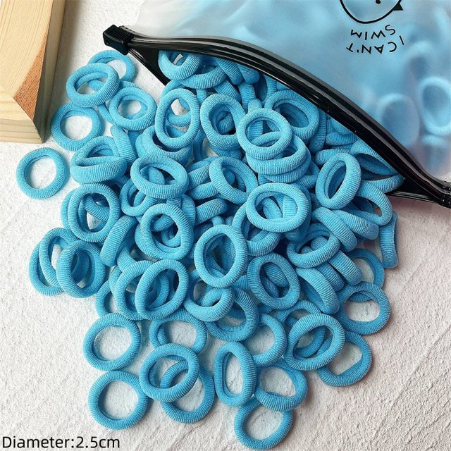 Coleteros elásticos negros para niña y mujer, accesorios de goma para el pelo, conjunto de soporte para coletas sin daños, 50 piezas