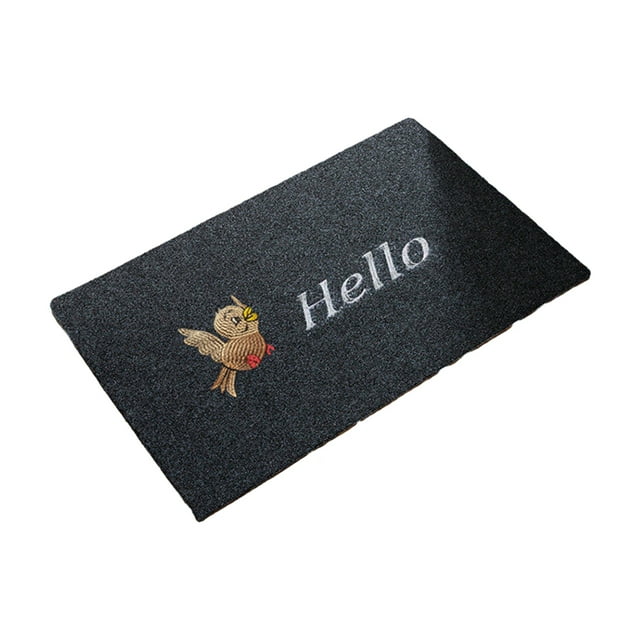 kurtrusly Dirt Trapper Doormat With Super Strong Water Absorption Performance Materials Polyester Non-Slide Door Mat Entrance Mats bird gray base 1Set