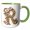 Green/White, variant on 3drose, Pink and Image of Gold Floral Monogram Initial R, 11oz Mug