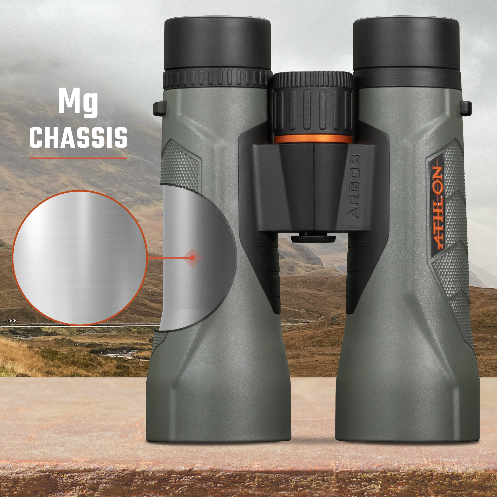 Athlon Optics 10x50 Argos G2 HD Gray Binoculars with Eye Relief for Adults and Kids, High-Powered Binoculars for Hunting, Birdwatching, and More