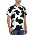 thumbnail image 2 of Vsdgher Milk Cow Print Men's Dry Fit Mesh Athletic Shirts Moisture Wicking Tennis T-Shirt Tops, 2 of 9
