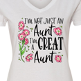 thumbnail image 4 of Inktastic I'm Not Just an Aunt, I'm a Great Aunt Flowers Women's V-Neck T-Shirt, 4 of 5
