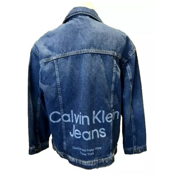 CALVIN KLEIN JEAN WOMEN'S TRUKER JACKET LOGO PRINT IN THE BACK