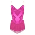 thumbnail image 2 of Yeahdor Robe de Cocktail Sans Manches Rumba Salsa Latin Ballroom Dance avec Franges Rose Vif G, 2 of 5